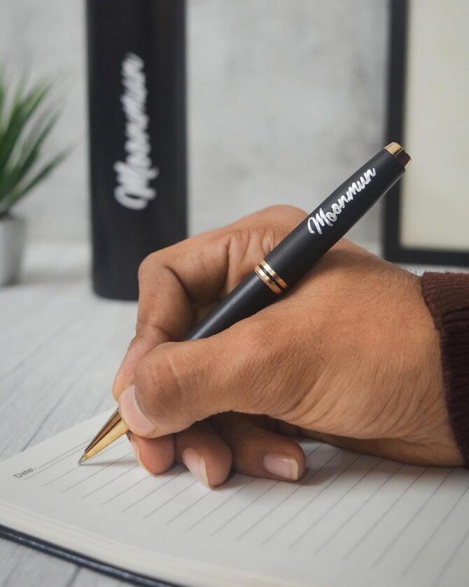 Personalised/Customised 4 in 1 Corporate Gift Set which includes Diary, Mug, Metal Pen & Hot & Cold Water Bottle.