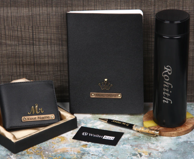 Personalized Wallet Pen Diary & Temperature Bottle for Corporates
